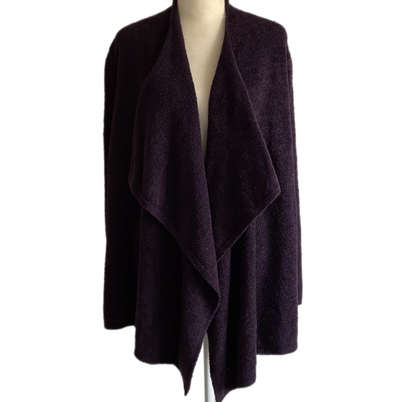 Barefoot Dreams Sweaters - Barefoot Dreams Purple Bamboo Chic Lite Knit Draped Cardigan